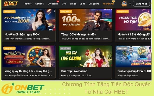 Chương Trình Tặng Tiền Độc Quyền Từ Nhà Cái HBET